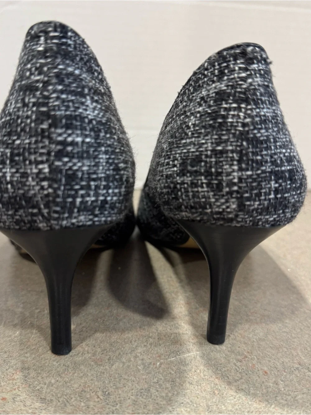 Banana Republic Black & White Tweed Woven Pointed-Toe Pumps